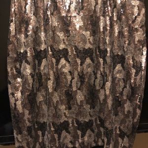 Lane Bryant sequins and faux leather trim at waist.
